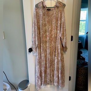 Flowy Boutique Pink & Cream Paisley Dress (with slip)